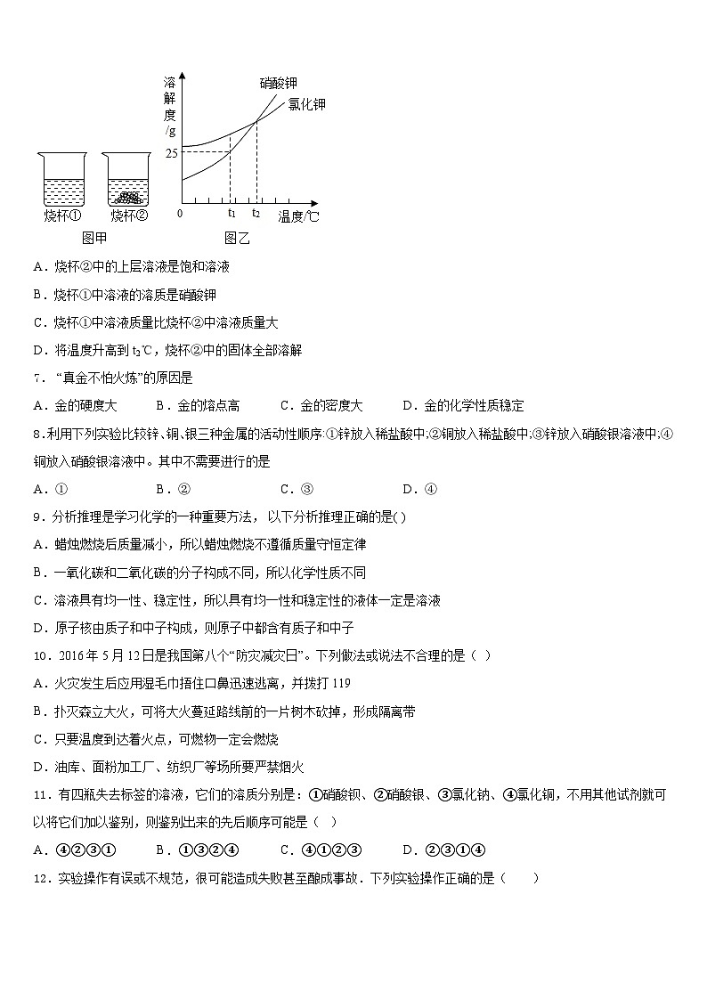 2023-2024学年广东省广州市中学大附中化学九上期末学业质量监测试题含答案第2页