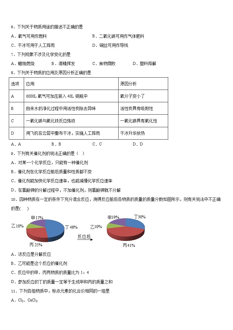 2023-2024学年广东省揭阳市普宁市九上化学期末调研试题含答案02