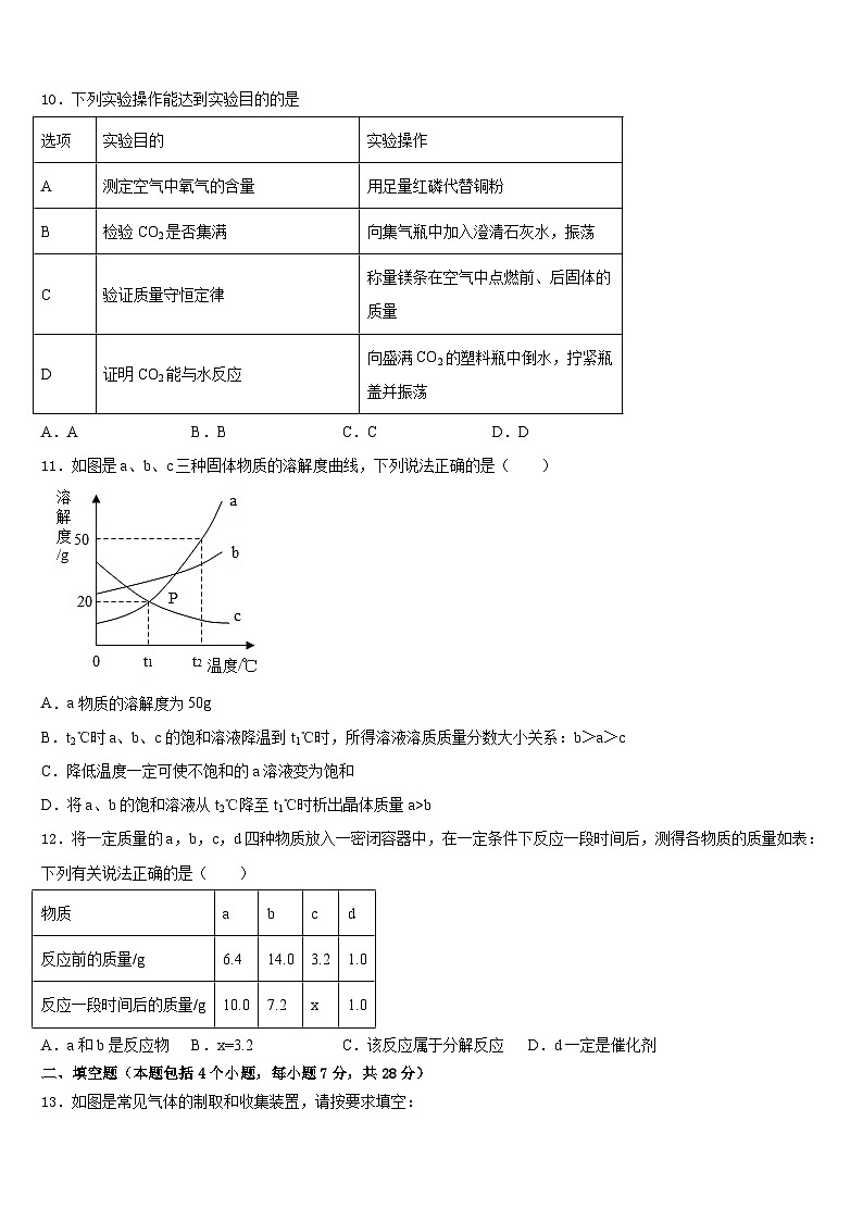 2023-2024学年广东省惠州市惠城区第一中学九年级化学第一学期期末质量跟踪监视试题含答案第3页