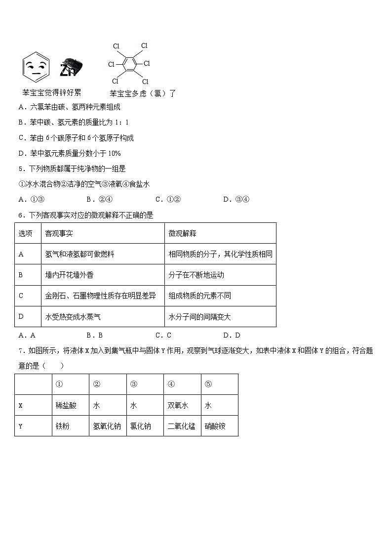 2023-2024学年广东省揭阳市揭西县九上化学期末考试试题含答案02