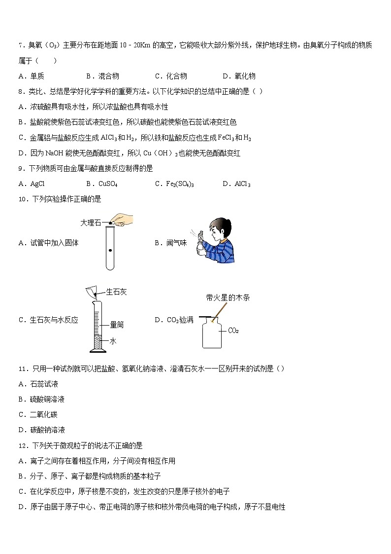 2023-2024学年广东省深圳市大鹏新区九年级化学第一学期期末质量跟踪监视试题含答案第2页