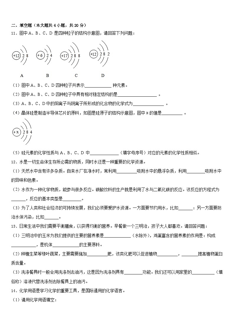 2023-2024学年广东省汕头市金山中学化学九上期末质量检测模拟试题含答案第3页