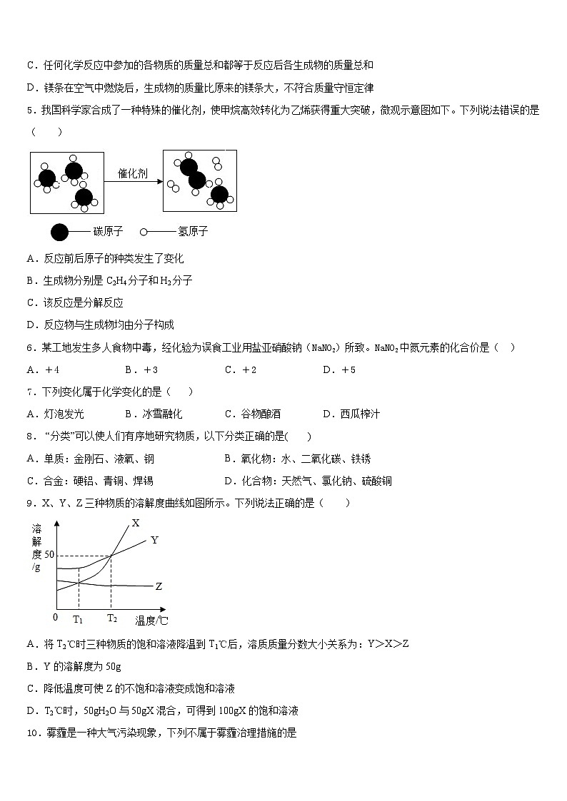 2023-2024学年广东省汕头市金平区化学九上期末质量跟踪监视试题含答案02