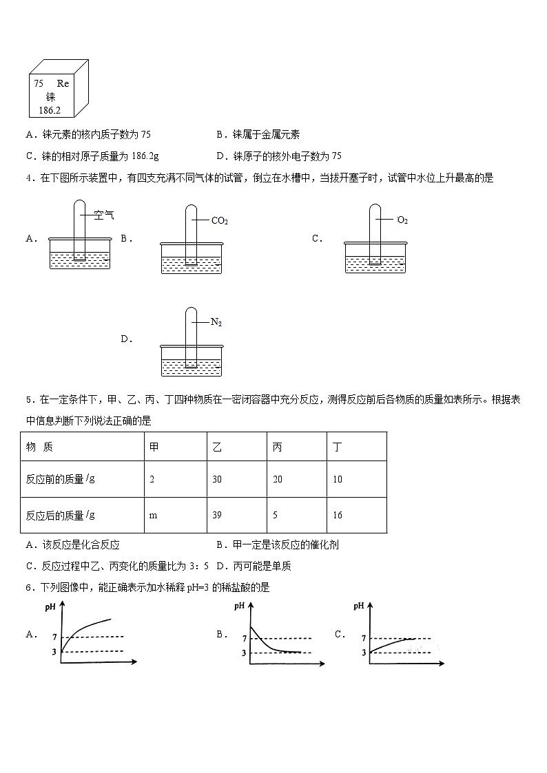 2023-2024学年广东省韶关市乳源县化学九年级第一学期期末达标测试试题含答案02