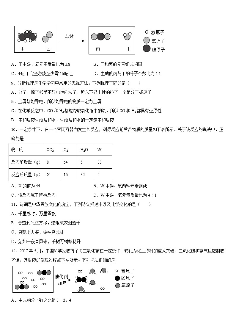 2023-2024学年广东省湛江市霞山职业高级中学九上化学期末调研模拟试题含答案03