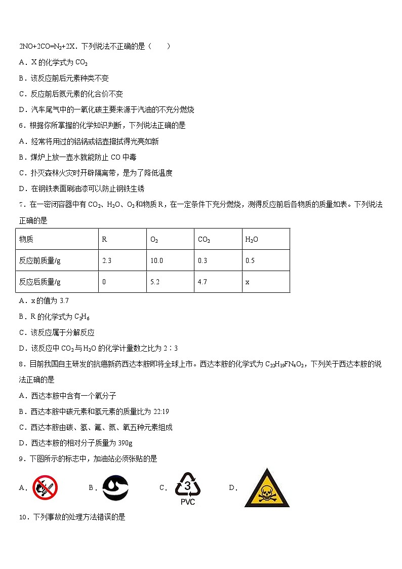 2023-2024学年广东省肇庆市怀集县化学九上期末考试试题含答案第2页