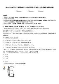 2023-2024学年江苏省姜堰区九年级化学第一学期期末教学质量检测模拟试题含答案