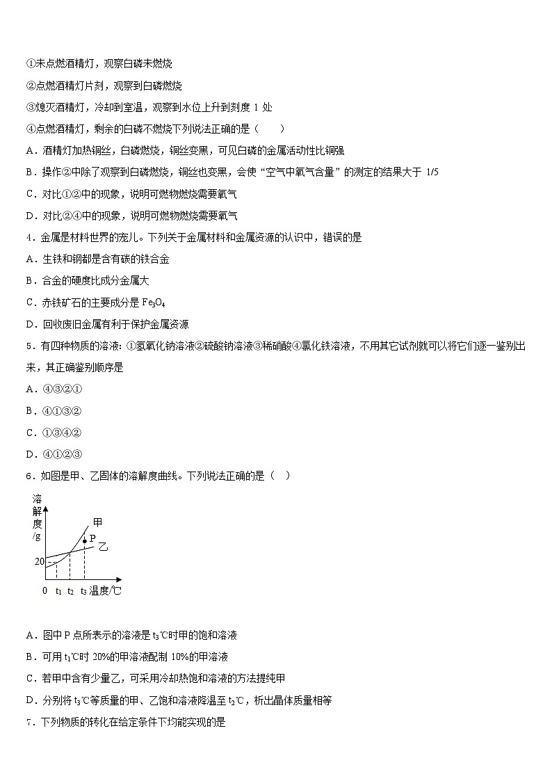 2023-2024学年江苏省姜堰区九年级化学第一学期期末教学质量检测模拟试题含答案第2页