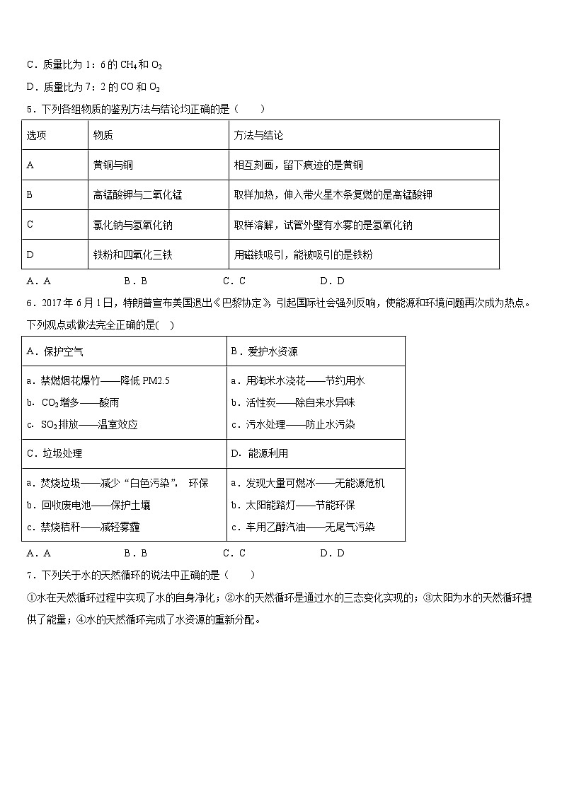 2023-2024学年江苏省南京建邺区六校联考九上化学期末复习检测试题含答案第2页
