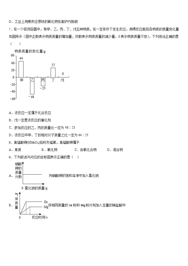 2023-2024学年江苏省南京市江宁区九上化学期末质量检测模拟试题含答案第2页