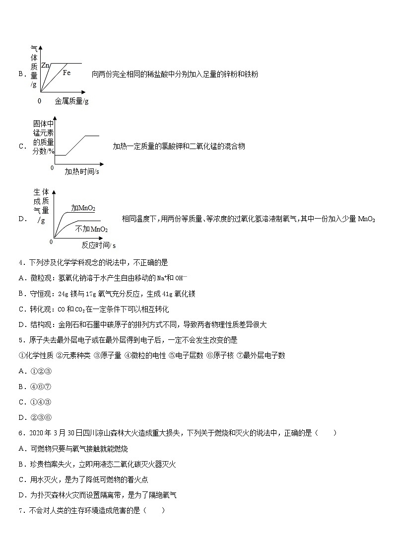 2023-2024学年江苏省南京市联合体化学九上期末达标检测模拟试题含答案第2页