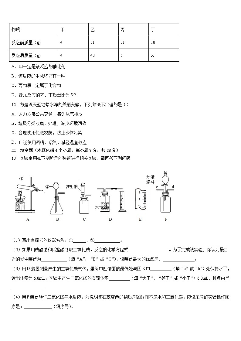 2023-2024学年江苏省常州市溧阳市化学九年级第一学期期末统考试题含答案03