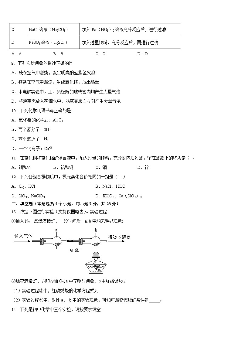 2023-2024学年江苏省常州市七校化学九年级第一学期期末质量检测试题含答案第3页