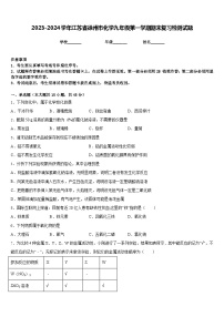 2023-2024学年江苏省徐州市化学九年级第一学期期末复习检测试题含答案