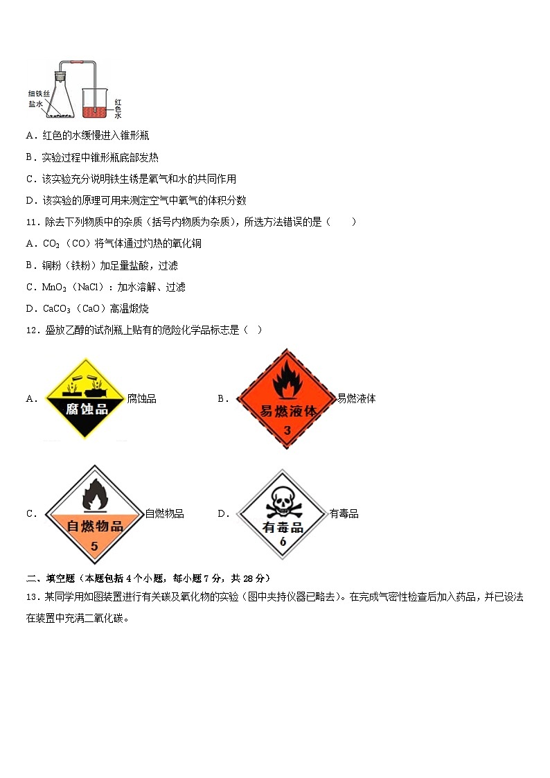 2023-2024学年江苏省徐州市邳州市八路中学九年级化学第一学期期末质量跟踪监视模拟试题含答案第3页