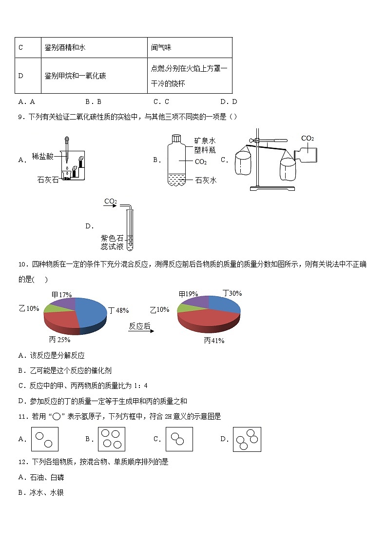 2023-2024学年江苏省徐州市市区部分学校九上化学期末检测试题含答案第3页