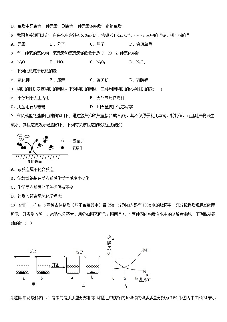 2023-2024学年江苏省徐州市睢宁县化学九年级第一学期期末预测试题含答案第2页