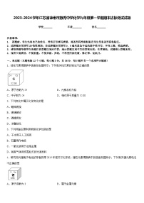 2023-2024学年江苏省徐州市撷秀中学化学九年级第一学期期末达标测试试题含答案