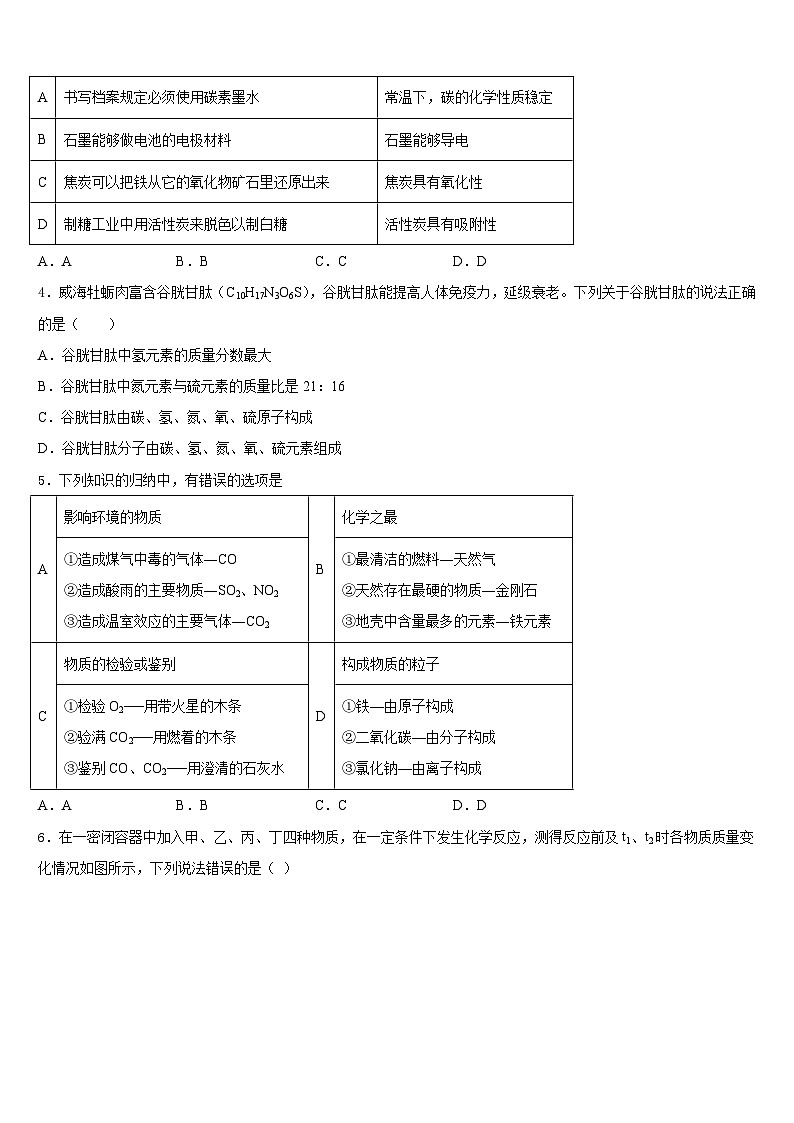2023-2024学年江苏省扬大附中东部分学校九年级化学第一学期期末联考模拟试题含答案第2页
