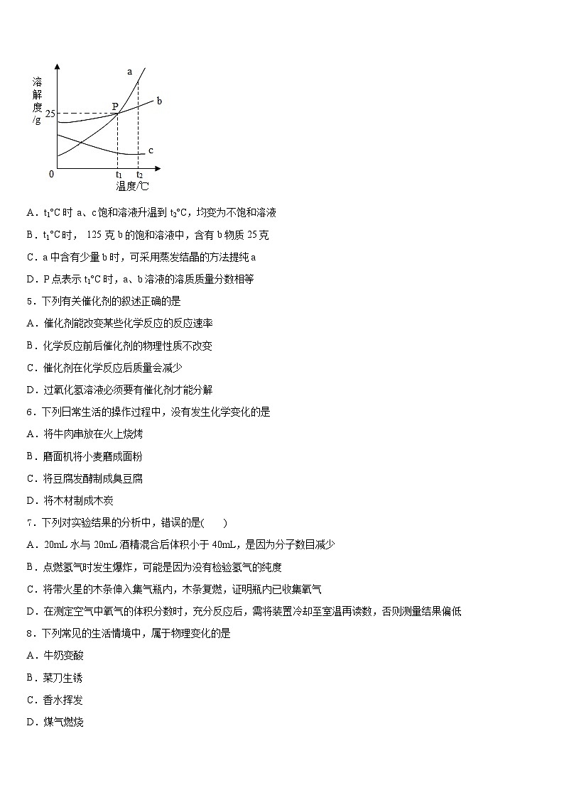 2023-2024学年江苏省扬州市大丰区第一共同体化学九上期末教学质量检测试题含答案第2页