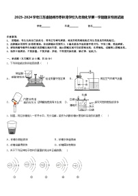 2023-2024学年江苏省扬州市枣林湾学校九年级化学第一学期期末检测试题含答案