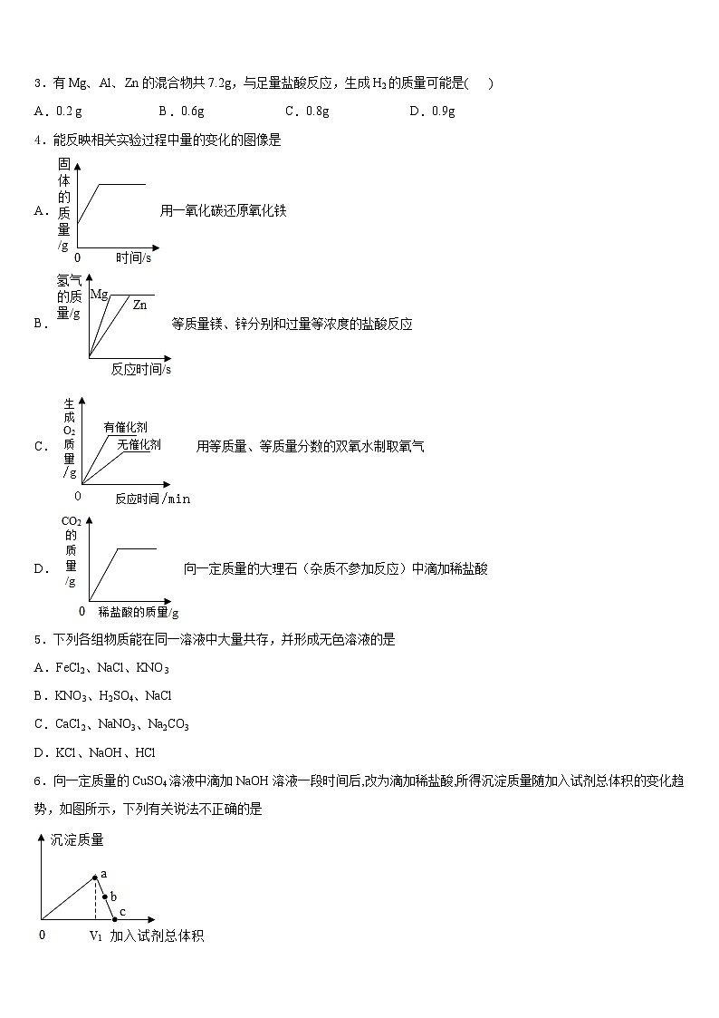 2023-2024学年江苏省扬州市江都区真武中学九上化学期末调研试题含答案02