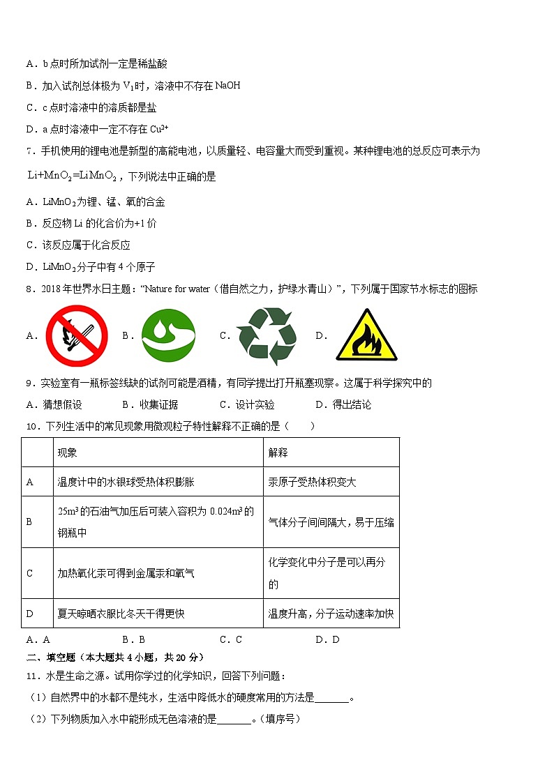 2023-2024学年江苏省扬州市江都区真武中学九上化学期末调研试题含答案03