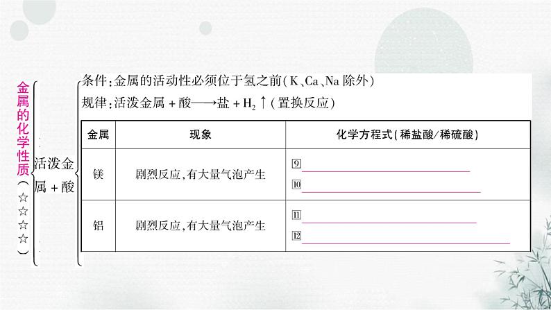 鲁教版中考化学复习第九单元金属第二节金属的化学性质课件第3页