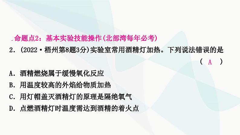 鲁教版中考化学复习第一单元步入化学殿堂第二节仪器的使用与基本实验操作课件第4页