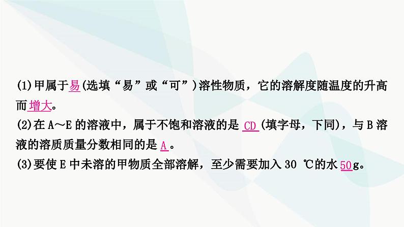 鲁教版中考化学复习第三单元溶液第二节溶解度及溶解度曲线课件第5页