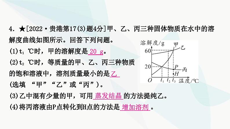 鲁教版中考化学复习第三单元溶液第二节溶解度及溶解度曲线课件第8页