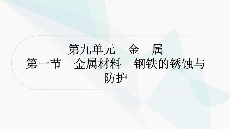 鲁教版中考化学复习第九单元金属第一节金属材料钢铁的锈蚀与防护课件第1页