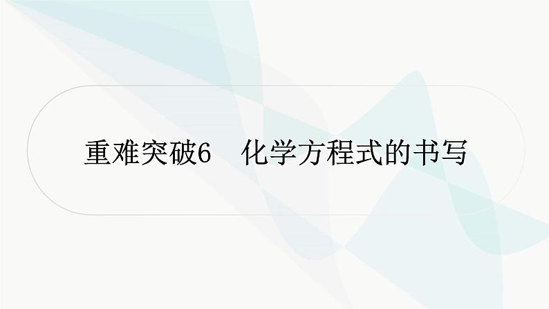 鲁教版中考化学复习第五单元定量研究化学反应重难突破6化学方程式的书写课件第1页