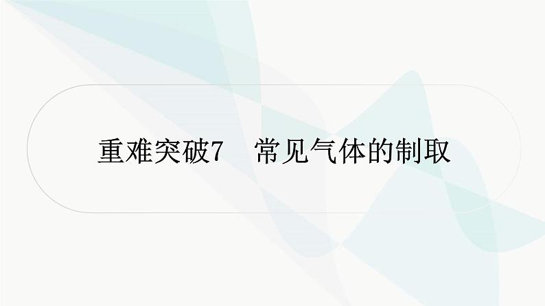 鲁教版中考化学复习第六单元燃烧与燃料重难突破7常见气体的制取课件第1页