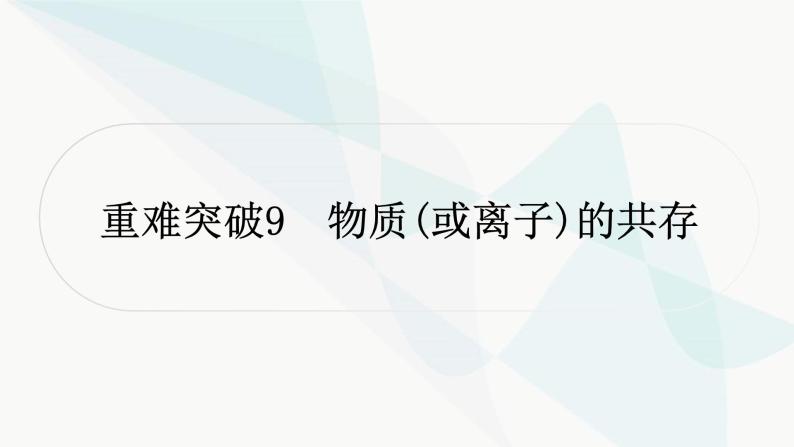 鲁教版中考化学复习第八单元海水中的化学重难突破9物质(或离子)的共存课件01