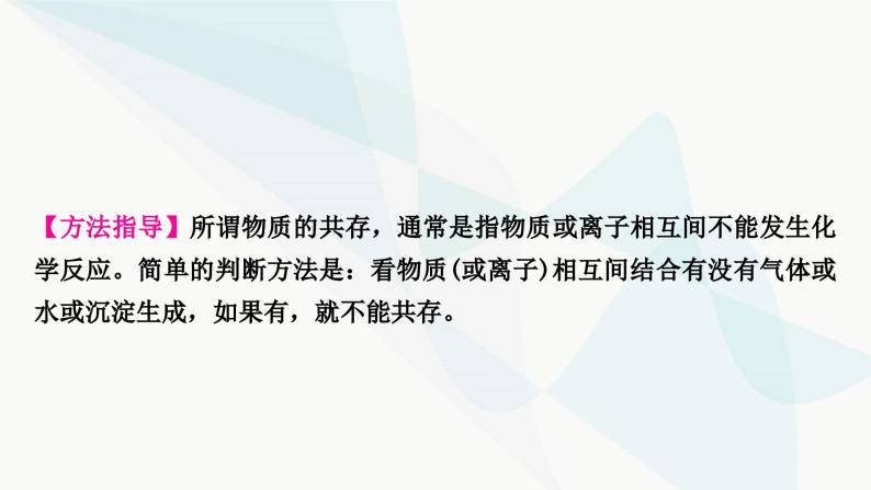 鲁教版中考化学复习第八单元海水中的化学重难突破9物质(或离子)的共存课件02