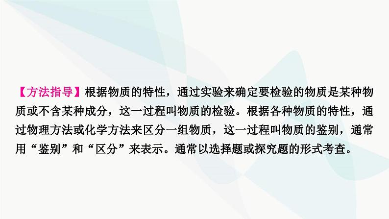 鲁教版中考化学复习第八单元海水中的化学重难突破10物质的检验与鉴别课件第2页