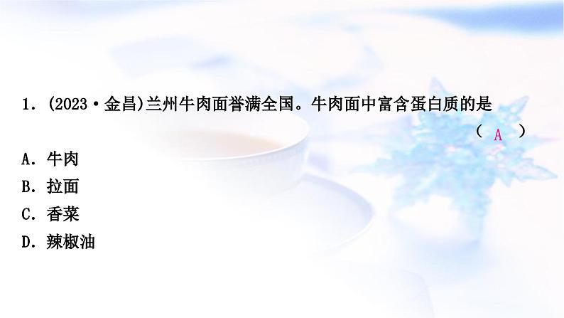 鲁教版中考化学复习题型突破一化学与材料、能源、健康、环境、安全课件第3页