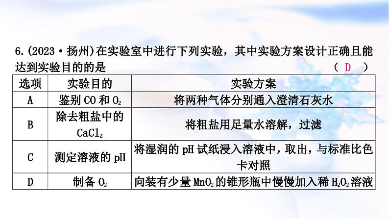 鲁教版中考化学复习题型突破二实验方案的设计与评价课件08