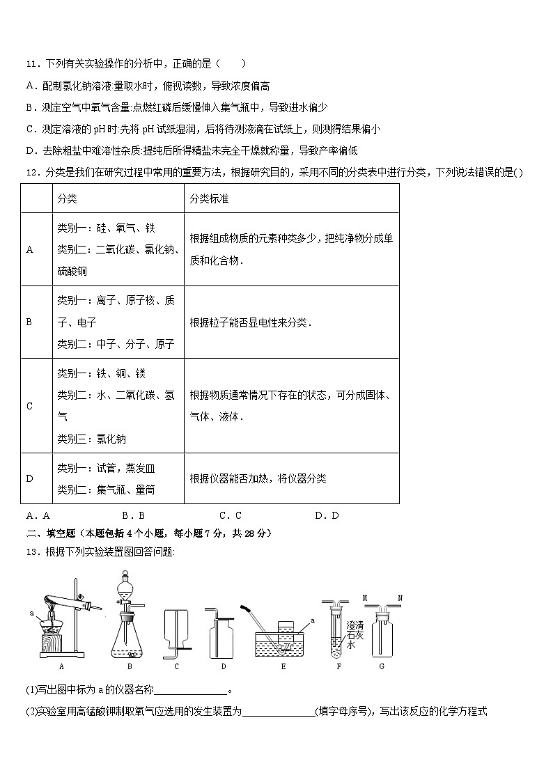 2023-2024学年保山市重点中学化学九上期末调研模拟试题含答案第3页