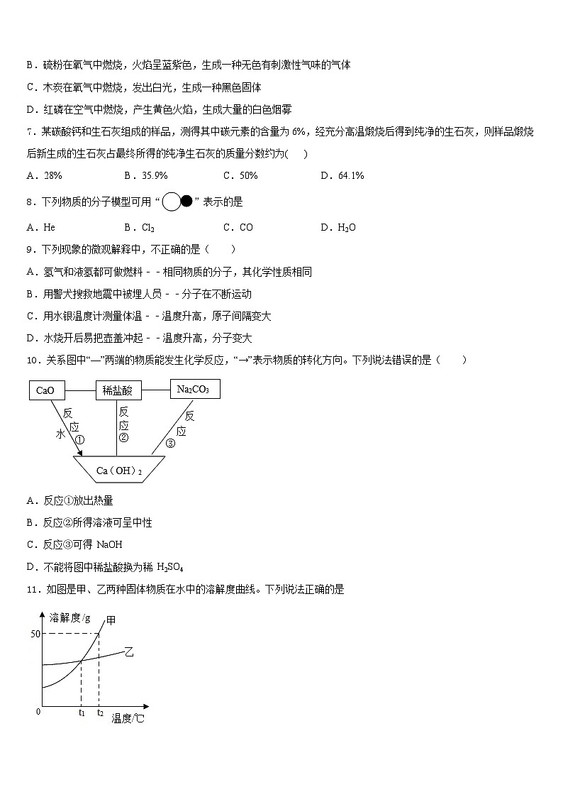 2023-2024学年山东省德州市庆云二中学化学九年级第一学期期末学业水平测试模拟试题含答案02