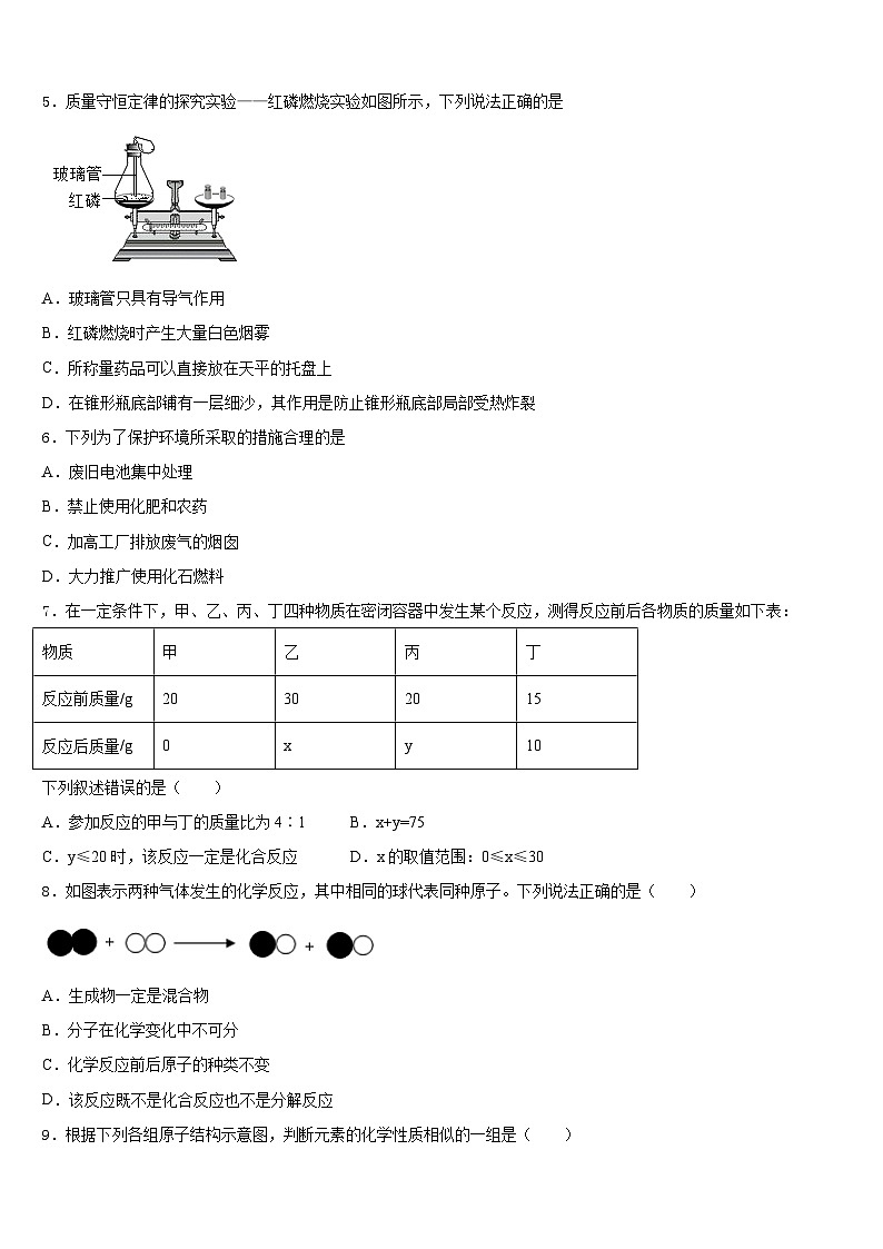 2023-2024学年广东省佛山南海区四校联考九上化学期末学业水平测试试题含答案02