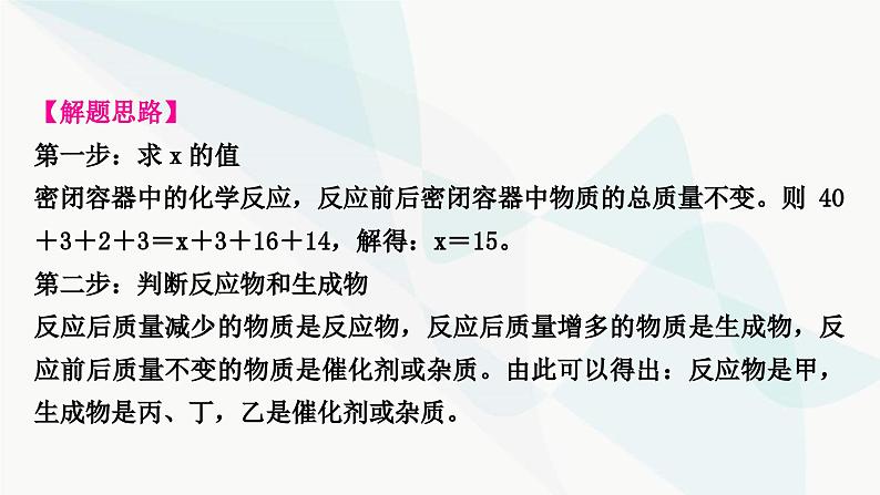 鲁教版中考化学复习第五单元定量研究化学反应重难突破4质量守恒定律的应用课件第6页