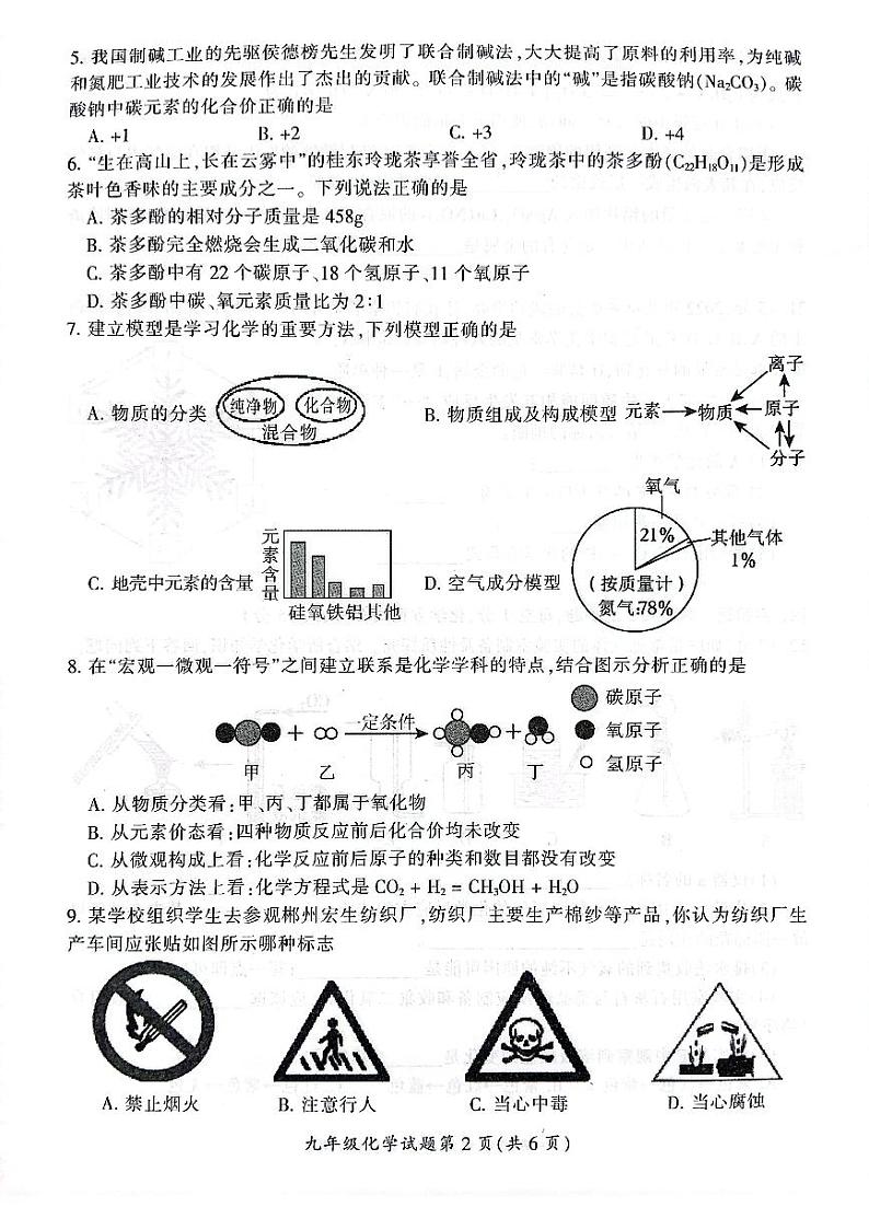湖南省郴州市2023-2024学年九年级上学期1月期末化学试题02