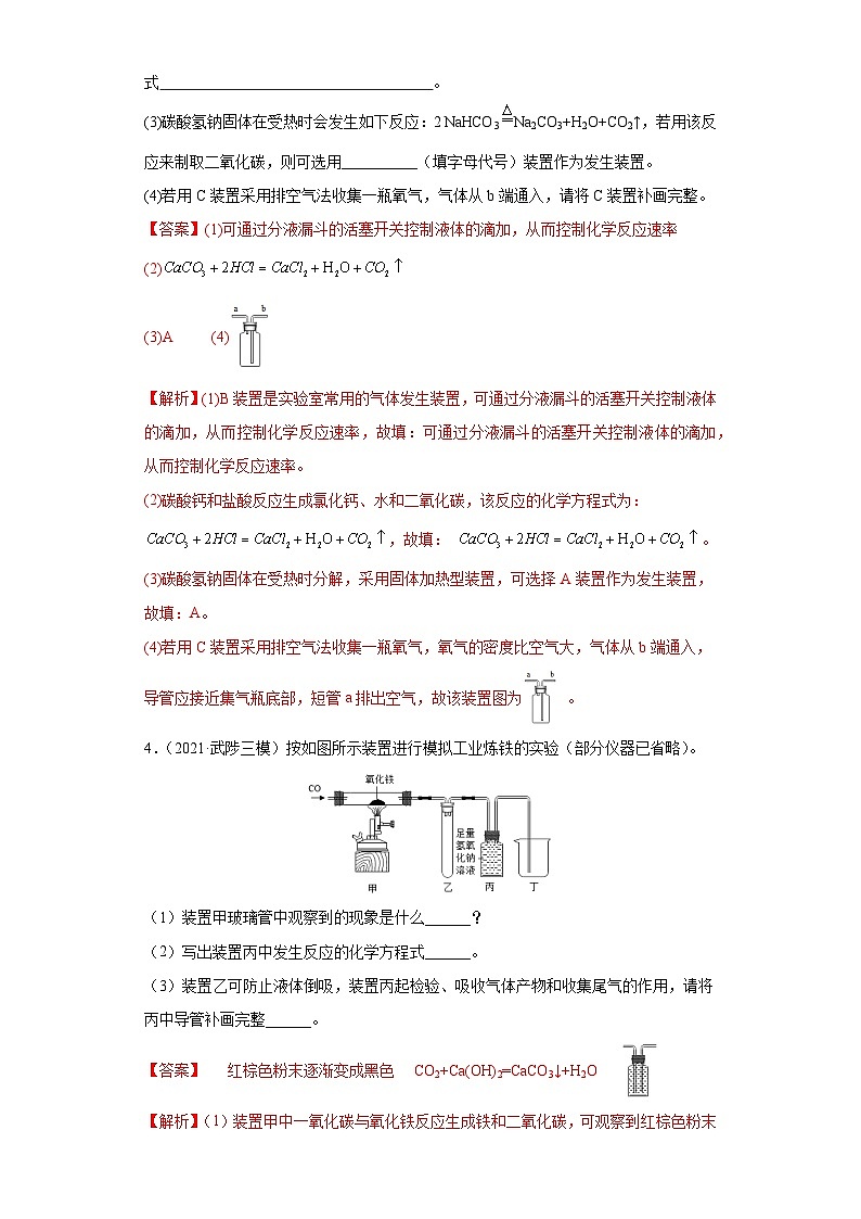 专题10 气体的制取与净化（专项训练）-2022年中考化学二轮复习讲练测（解析版）第2页