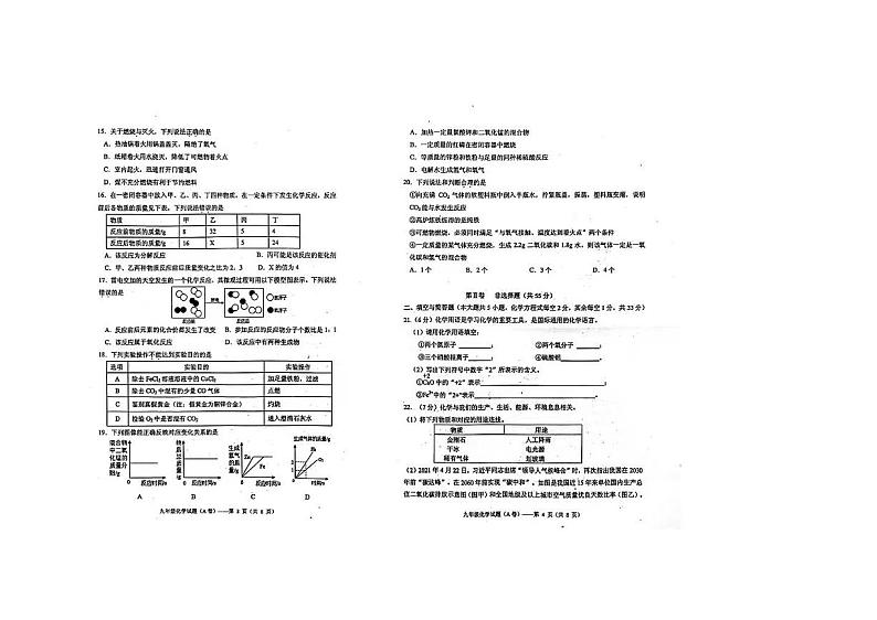 云南省大理州2021-2022学年九年级上学期期末考试化学试卷第2页