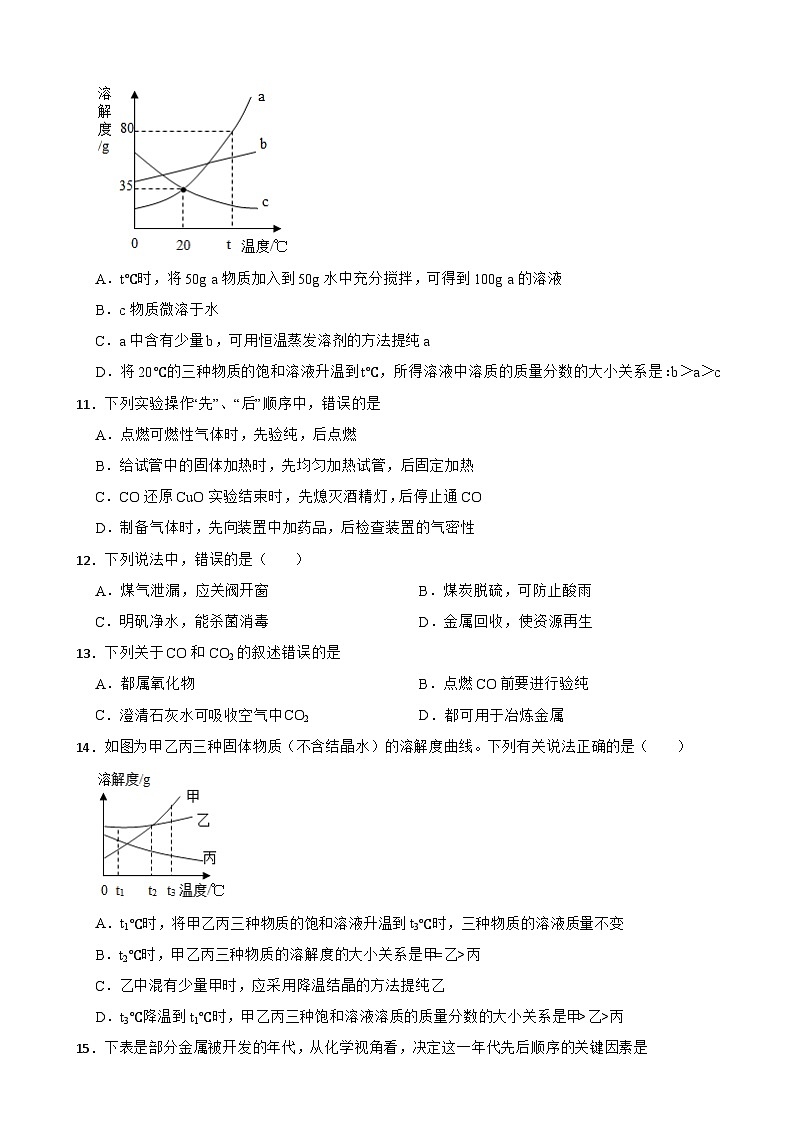 天津市河西区2023年九年级上学期期末化学试题附答案第2页