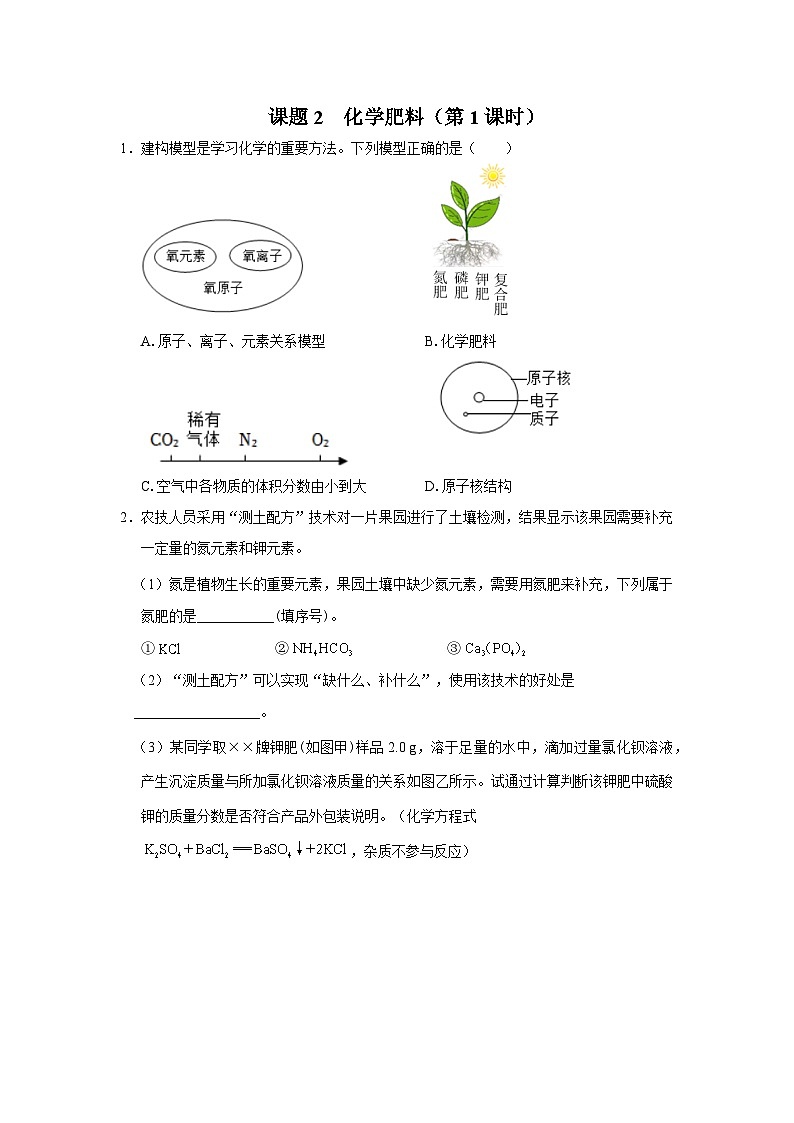 【人教版】九下化学  11.2 化学肥料（第1课时）（课件+教案+导学案+分层练习）01