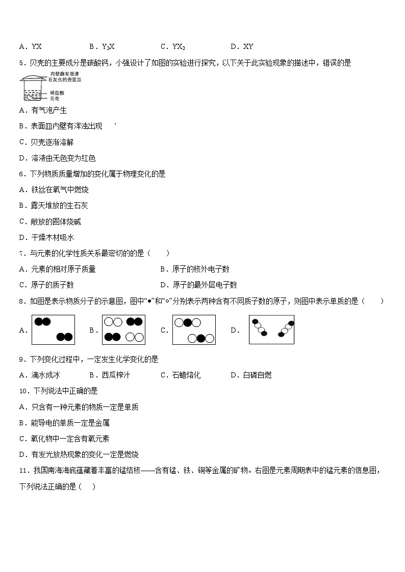 2023-2024学年江苏省无锡市华士片九上化学期末教学质量检测试题含答案02