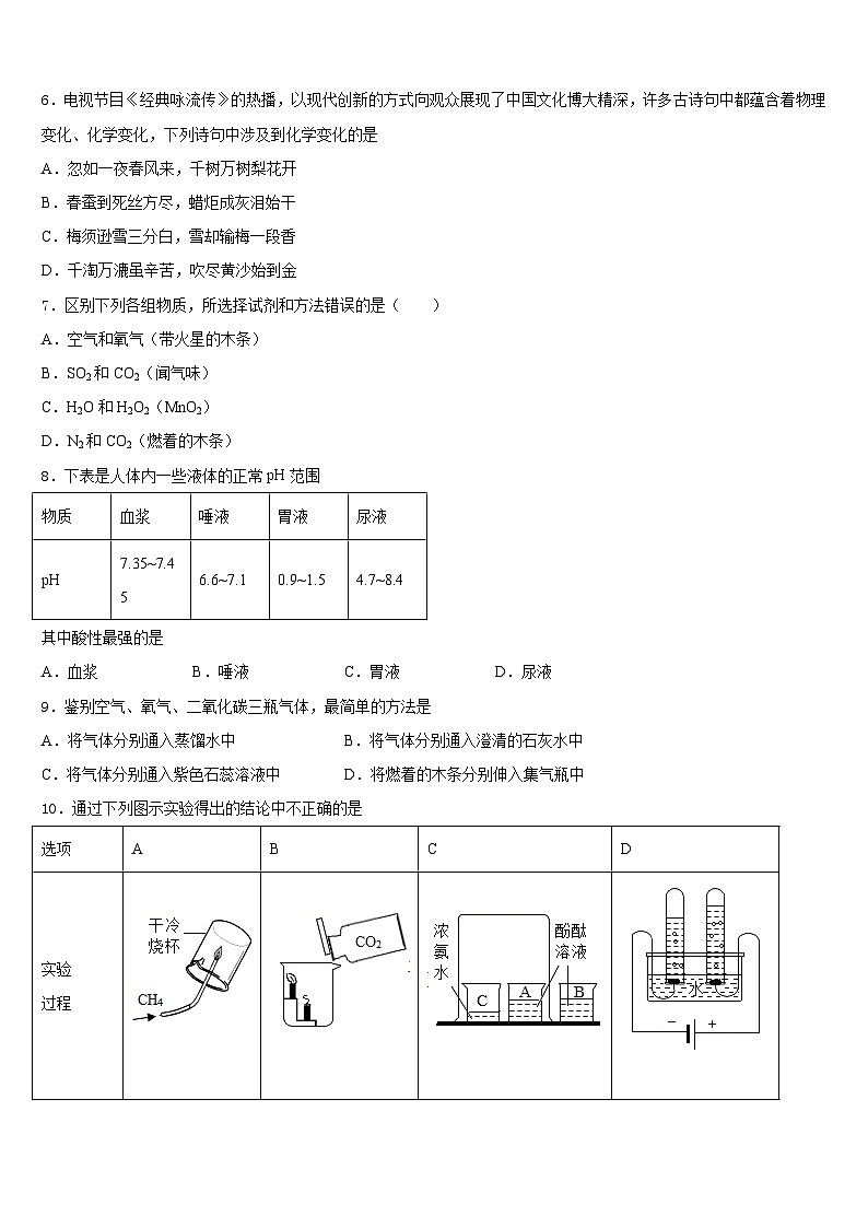 2023-2024学年江苏省无锡市积余教育集团化学九上期末检测试题含答案第2页